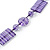 Purple Square Acrylic Bead With White Strips Long Necklace - 80cm Length - view 4