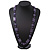 Purple Square Acrylic Bead With White Strips Long Necklace - 80cm Length - view 6