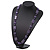 Purple Square Acrylic Bead With White Strips Long Necklace - 80cm Length - view 8