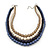 4 Strand Blue/Purple/Cream/Beige Graduated Acrylic Bead Necklace - 40cm Length/ 7cm Extension - view 2
