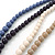 4 Strand Blue/Purple/Cream/Beige Graduated Acrylic Bead Necklace - 40cm Length/ 7cm Extension - view 4