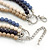 4 Strand Blue/Purple/Cream/Beige Graduated Acrylic Bead Necklace - 40cm Length/ 7cm Extension - view 5