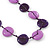 Long Resin Purple/Violet 'Button' Necklace On Cotton Cord - 84cm Length - view 2