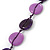 Long Resin Purple/Violet 'Button' Necklace On Cotton Cord - 84cm Length - view 3