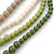4 Strand Green/Lime/White/Beige Graduated Acrylic Bead Necklace - 40cm Length/ 7cm Extension - view 3