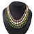 4 Strand Green/Lime/White/Beige Graduated Acrylic Bead Necklace - 40cm Length/ 7cm Extension - view 7