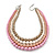 4 Strand Pink/Magnolia/White/Beige Graduated Acrylic Bead Necklace - 40cm Length/ 7cm Extension