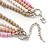 4 Strand Pink/Magnolia/White/Beige Graduated Acrylic Bead Necklace - 40cm Length/ 7cm Extension - view 5