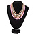4 Strand Pink/Magnolia/White/Beige Graduated Acrylic Bead Necklace - 40cm Length/ 7cm Extension - view 6