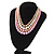 4 Strand Pink/Magnolia/White/Beige Graduated Acrylic Bead Necklace - 40cm Length/ 7cm Extension - view 7
