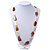 Long Brown/White Acrylic Necklace - 88cm Length - view 7