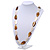 Long Brown/White Acrylic Necklace - 88cm Length - view 8