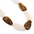 Long Brown/White Acrylic Necklace - 88cm Length - view 3