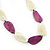 Long Purple/Pale Green Acrylic Necklace - 88cm Length - view 3