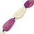 Long Purple/Pale Green Acrylic Necklace - 88cm Length - view 4