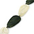 Long Dark Olive/Pale Green Acrylic Necklace - 88cm Length - view 4