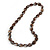 Long Brown 'Marble Effect' Resin Nugget Necklace - 86cm Length - view 5