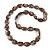 Long Brown 'Marble Effect' Resin Nugget Necklace - 86cm Length - view 2
