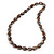 Long Brown 'Marble Effect' Resin Nugget Necklace - 86cm Length