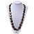 Long Brown 'Marble Effect' Resin Nugget Necklace - 86cm Length - view 4