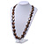 Long Brown 'Marble Effect' Resin Nugget Necklace - 86cm Length - view 6