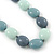 Long Grey/Pale Green/Light Grey Acrylic Nugget Necklace - 90cm Length - view 3