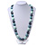 Long Grey/Pale Green/Light Grey Acrylic Nugget Necklace - 90cm Length - view 5