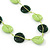 Long Resin Lime/Dark Green 'Button' Necklace On Cotton Cord - 84cm Length - view 2