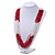 Long Multistrand Red/White Glass Bead Necklace - 80cm Length - view 6
