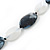 Long Black/White 'Marble Effect' Acrylic Nugget Necklace - 90cm Length - view 4