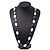 Long Black/White 'Marble Effect' Acrylic Nugget Necklace - 90cm Length - view 2