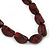 Long Chunky Burgundy Resin Nugget Necklace With Black Ribbon - Adjustable - view 2