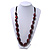 Long Chunky Burgundy Resin Nugget Necklace With Black Ribbon - Adjustable - view 4