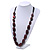 Long Chunky Burgundy Resin Nugget Necklace With Black Ribbon - Adjustable - view 5