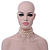 Cream Gothic Costume Choker Necklace (Silver Tone Metal) - view 17