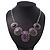 Silver Plated Amethyst Stone Necklace - 40cm Length/ 7cm Extension - view 4