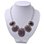 Silver Plated Amethyst Stone Necklace - 40cm Length/ 7cm Extension - view 2