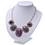 Silver Plated Amethyst Stone Necklace - 40cm Length/ 7cm Extension - view 8