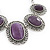 Silver Plated Amethyst Stone Necklace - 40cm Length/ 7cm Extension - view 5