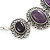 Silver Plated Amethyst Stone Necklace - 40cm Length/ 7cm Extension - view 7