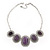 Silver Plated Amethyst Stone Necklace - 40cm Length/ 7cm Extension - view 3