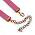 Victorian Purple Suede Style Diamante Choker Necklace In Bronze Metal - 34cm Length with 7cm extension - view 6