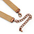 Victorian Light Brown Suede Style Diamante Choker Necklace In Bronze Metal - 34cm Length with 7cm extension - view 5