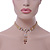 Victorian Light Brown Suede Style Diamante Choker Necklace In Silver Tone Metal - 34cm Length with 7cm extension - view 5