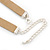 Victorian Light Brown Suede Style Diamante Choker Necklace In Silver Tone Metal - 34cm Length with 7cm extension - view 4