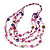 Magenta/Purple/Pink Multistrand Shell Necklace - 90cm Length