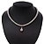 Rhodium Plated Swarovski Crystal Ball Necklace - 38cm Length/ 7cm Extension - view 2