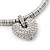 Rhodium Plated Swarovski Crystal Puffed Heart Necklace - 38cm Length/ 7cm Extension - view 9
