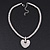 Rhodium Plated Swarovski Crystal Puffed Heart Necklace - 38cm Length/ 7cm Extension - view 5