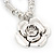 Rhodium Plated Rose Pendant Necklace - 38cm Length/ 8cm Extension - view 7